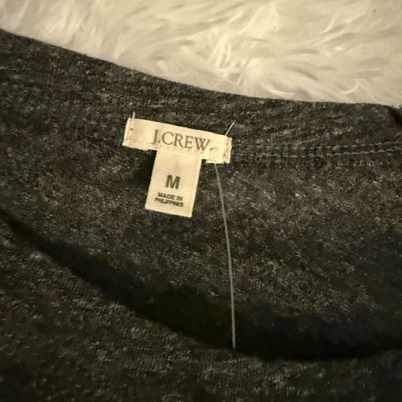 J Crew Gray Long Sleeve Knit Top with Green silk sleeves - Picture 5 of 5